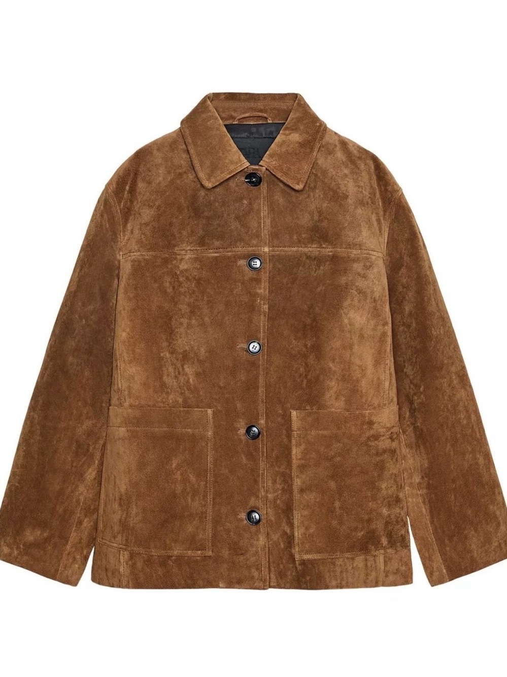 Zara Suede Leather Jacket ZW Collection US S